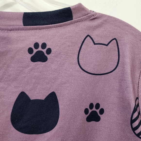 Emery Rose long sleeve cat & paws print shirt woman's size medium - Picture 6 of 8